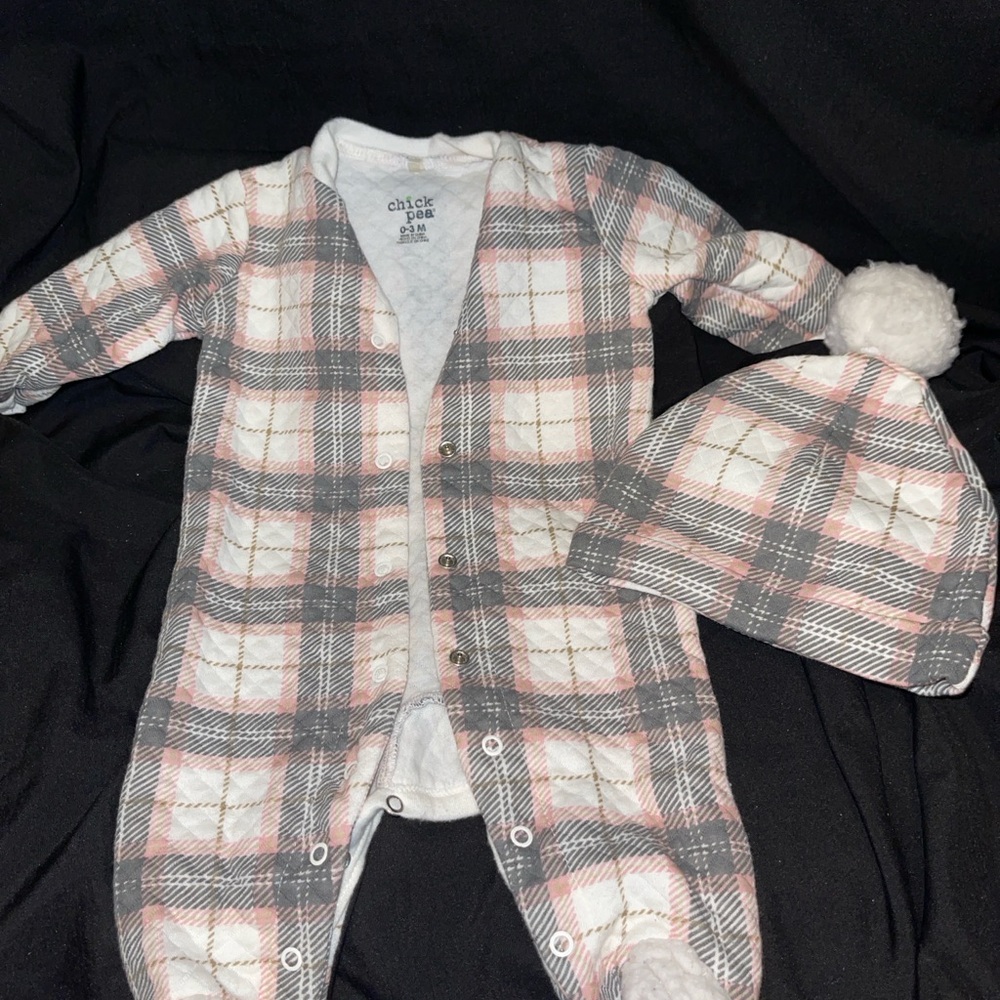 Chick Pea Cozy Plaid Infant Set